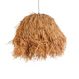 GLOBOSTAR® GUADELOUPE 02154 Boho Κρεμαστό Φωτιστικό Οροφής με Ντουί 1 x E27 AC 220-240V IP20 - Μπεζ - Μ50 x Π50 x Υ40cm