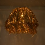 GloboStar® GUADELOUPE 02158 Boho Κρεμαστό Φωτιστικό Καμπάνα Μονόφωτο 1 x E27 IP20 Μπεζ Raffia - Μ80 x Π80 x Υ60cm