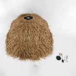 GloboStar® GUADELOUPE 02159 Boho Κρεμαστό Φωτιστικό Καμπάνα Μονόφωτο 1 x E27 IP20 Μπεζ Raffia - Μ120 x Π120 x Υ100cm
