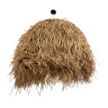 GloboStar® GUADELOUPE 02159 Boho Κρεμαστό Φωτιστικό Καμπάνα Μονόφωτο 1 x E27 IP20 Μπεζ Raffia - Μ120 x Π120 x Υ100cm