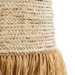 GloboStar® LETA 02171 Boho Κρεμαστό Φωτιστικό Καμπάνα Μονόφωτο 1 x E27 IP20 Μπεζ Raffia - Μ50 x Π50 x Υ150cm