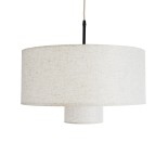 GloboStar® MARIGOLD 02226 Boho Κρεμαστό Φωτιστικό Οροφής Μονόφωτο 1 x E27 AC220-240V IP20 - Φ48 x Υ27cm - Λευκό Ύφασμα Καμπάνα