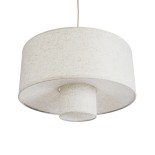 GloboStar® MARIGOLD 02226 Boho Κρεμαστό Φωτιστικό Οροφής Μονόφωτο 1 x E27 AC220-240V IP20 - Φ48 x Υ27cm - Λευκό Ύφασμα Καμπάνα