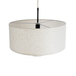 GloboStar® MARIGOLD 02226 Boho Κρεμαστό Φωτιστικό Οροφής Μονόφωτο 1 x E27 AC220-240V IP20 - Φ48 x Υ27cm - Λευκό Ύφασμα Καμπάνα