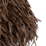 GloboStar® GUADELOUPE 02293 Boho Κρεμαστό Φωτιστικό Καμπάνα Μονόφωτο 1 x E27 IP20 Καφέ Raffia - Μ50 x Π50 x Υ40cm