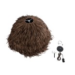 GloboStar® GUADELOUPE 02294 Boho Κρεμαστό Φωτιστικό Καμπάνα Μονόφωτο 1 x E27 IP20 Καφέ Raffia - Μ80 x Π80 x Υ60cm