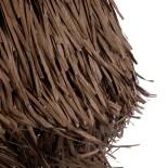 GloboStar® GUADELOUPE 02294 Boho Κρεμαστό Φωτιστικό Καμπάνα Μονόφωτο 1 x E27 IP20 Καφέ Raffia - Μ80 x Π80 x Υ60cm