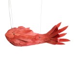 GLOBOSTAR® GOURAMI 02360 Μοντέρνο Κρεμαστό Φωτιστικό Οροφής με Ντουί 4 x E27 AC 220-240V IP20 - Κόκκινο - Μ70 x Π40 x Υ27cm