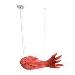 GLOBOSTAR® GOURAMI 02360 Μοντέρνο Κρεμαστό Φωτιστικό Οροφής με Ντουί 4 x E27 AC 220-240V IP20 - Κόκκινο - Μ70 x Π40 x Υ27cm