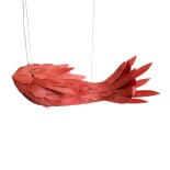 GLOBOSTAR® GOURAMI 02360 Μοντέρνο Κρεμαστό Φωτιστικό Οροφής με Ντουί 4 x E27 AC 220-240V IP20 - Κόκκινο - Μ70 x Π40 x Υ27cm