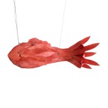 GLOBOSTAR® GOURAMI 02360 Μοντέρνο Κρεμαστό Φωτιστικό Οροφής με Ντουί 4 x E27 AC 220-240V IP20 - Κόκκινο - Μ70 x Π40 x Υ27cm