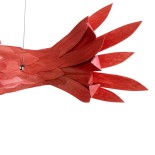 GLOBOSTAR® GOURAMI 02360 Μοντέρνο Κρεμαστό Φωτιστικό Οροφής με Ντουί 4 x E27 AC 220-240V IP20 - Κόκκινο - Μ70 x Π40 x Υ27cm