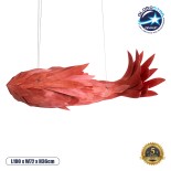 GLOBOSTAR® GOURAMI 02361 Μοντέρνο Κρεμαστό Φωτιστικό Οροφής με Ντουί 4 x E27 AC 220-240V IP20 - Κόκκινο - Μ100 x Π72 x Υ36cm