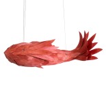 GLOBOSTAR® GOURAMI 02361 Μοντέρνο Κρεμαστό Φωτιστικό Οροφής με Ντουί 4 x E27 AC 220-240V IP20 - Κόκκινο - Μ100 x Π72 x Υ36cm