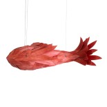 GLOBOSTAR® GOURAMI 02361 Μοντέρνο Κρεμαστό Φωτιστικό Οροφής με Ντουί 4 x E27 AC 220-240V IP20 - Κόκκινο - Μ100 x Π72 x Υ36cm