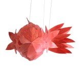 GLOBOSTAR® GOURAMI 02361 Μοντέρνο Κρεμαστό Φωτιστικό Οροφής με Ντουί 4 x E27 AC 220-240V IP20 - Κόκκινο - Μ100 x Π72 x Υ36cm