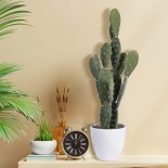 GloboStar® Artificial Garden OPUNTIA FICUS-INDICA CACTUS 20096 Τεχνητό Διακοσμητικό Φυτό Κάκτος Φραγκοσυκιά Υ60cm