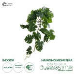 GloboStar® Artificial Garden HANGING MONSTERA 20600 Τεχνητό Διακοσμητικό Κρεμαστό Φυτό Μονστέρα Μ28 x Π30 x Υ50cm