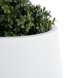 GloboStar® Artificial Garden MISSOURI 20692 Διακοσμητικό Πολυεστερικό Τσιμεντένιο Κασπώ Γλάστρα - Flower Pot Λευκό Φ45 x Υ45cm