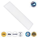 GloboStar® 60214-1 Χωνευτό LED Panel Milky Super Slim 120x30cm 48W 4320lm 120° CRI≥80Ra UGR<19 AC 220-240V IP20 Μ120 x Π30 x Υ1.5cm - Θερμό Λευκό 2700K - TÜV Certified Driver - 5 Χρόνια Εγγύηση