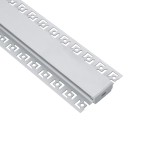 GloboStar® PLASTERBOARD-PROFILE 70819-1M Προφίλ Αλουμινίου - Βάση & Ψύκτρα Ταινίας LED με Λευκό Γαλακτερό Κάλυμμα - Χωνευτή Χρήση σε Γυψοσανίδα - Trimless - Πατητό Κάλυμμα - Ασημί - 1 Μέτρο - Μ100 x Π6.7 x Υ1.4cm