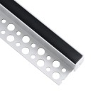 GloboStar® PLASTERBOARD-PROFILE 70835-3M Προφίλ Αλουμινίου - Βάση & Ψύκτρα Ταινίας LED με Μαύρο Φιμέ Κάλυμμα - Χωνευτή Τερματική Χρήση σε Τελείωμα Γυψοσανίδας ή σε Πλακάκι - Trimless - Πατητό Κάλυμμα - Ασημί - 3 Μέτρα - Πακέτο 5 Τεμαχίων - Μ300 x Π3.1 x Υ