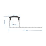 GloboStar® PLASTERBOARD-PROFILE 70835-3M Προφίλ Αλουμινίου - Βάση & Ψύκτρα Ταινίας LED με Μαύρο Φιμέ Κάλυμμα - Χωνευτή Τερματική Χρήση σε Τελείωμα Γυψοσανίδας ή σε Πλακάκι - Trimless - Πατητό Κάλυμμα - Ασημί - 3 Μέτρα - Πακέτο 5 Τεμαχίων - Μ300 x Π3.1 x Υ