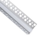 GloboStar® PLASTERBOARD-PROFILE 70836-3M Προφίλ Αλουμινίου - Βάση & Ψύκτρα Ταινίας LED με Λευκό Γαλακτερό Κάλυμμα - Χωνευτή Γωνιακή Χρήση σε Εσωτερική Γωνία Γυψοσανίδας - Trimless - Πατητό Κάλυμμα - Ασημί - 3 Μέτρα - Πακέτο 5 Τεμαχίων - Μ300 x Π3.1 x Υ1.3
