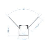 GloboStar® PLASTERBOARD-PROFILE 70837-3M Προφίλ Αλουμινίου - Βάση & Ψύκτρα Ταινίας LED με Μαύρο Φιμέ Κάλυμμα - Χωνευτή Γωνιακή Χρήση σε Εσωτερική Γωνία Γυψοσανίδας - Trimless - Πατητό Κάλυμμα - Ασημί - 3 Μέτρα - Πακέτο 5 Τεμαχίων - Μ300 x Π3.1 x Υ1.3cm