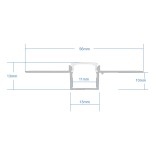 GLOBOSTAR® ALP-PLASTERIN GYPSO 70838-2M Χωνευτό Προφίλ Αλουμινίου Ειδικό για Γυψοσανίδα με Λευκό Γαλακτερό Πατητό Κάλυμμα για Ταινίες LED IP20 - Ασημί & Λευκό - Μ200 x Π5.6 x Υ1.3cm - Πακέτο 5 Τεμαχίων