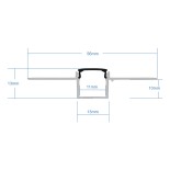 GloboStar® PLASTERBOARD-PROFILE 70839-1M Προφίλ Αλουμινίου - Βάση & Ψύκτρα Ταινίας LED με Μαύρο Φιμέ Κάλυμμα - Χωνευτή Χρήση σε Γυψοσανίδα - Trimless - Πατητό Κάλυμμα - Ασημί - 1 Μέτρο - Μ100 x Π5.6 x Υ1.5cm