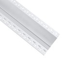 GloboStar® PLASTERBOARD-PROFILE 70840-3M Προφίλ Αλουμινίου - Βάση & Ψύκτρα Ταινίας LED με Λευκό Γαλακτερό Κάλυμμα - Χωνευτή Χρήση σε Γυψοσανίδα για Δημιουργία Κρυφού Φωτισμού - Trimless - Πατητό Κάλυμμα - Λευκό - 3 Μέτρα - Πακέτο 5 Τεμαχίων - Μ300 x Π9.7 