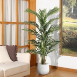 GloboStar® Artificial Garden CHELSEA 20802 Διακοσμητικό Πολυεστερικό Τσιμεντένιο Κασπώ Γλάστρα - Flower Pot Λευκό με Μαύρες Λεπτομέριες Μ25 x Π27 x Υ25cm