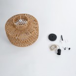 GLOBOSTAR® JENSON 00909 Boho Κρεμαστό Φωτιστικό Οροφής με Ντουί 1 x E27 AC 220-240V IP20 - Μπεζ - Μ33 x Π33 x Υ28cm