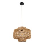 GLOBOSTAR® JENSON 00909 Boho Κρεμαστό Φωτιστικό Οροφής με Ντουί 1 x E27 AC 220-240V IP20 - Μπεζ - Μ33 x Π33 x Υ28cm