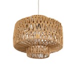 GLOBOSTAR® JENSON 00909 Boho Κρεμαστό Φωτιστικό Οροφής με Ντουί 1 x E27 AC 220-240V IP20 - Μπεζ - Μ33 x Π33 x Υ28cm