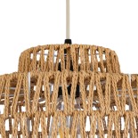 GLOBOSTAR® JENSON 00909 Boho Κρεμαστό Φωτιστικό Οροφής με Ντουί 1 x E27 AC 220-240V IP20 - Μπεζ - Μ33 x Π33 x Υ28cm