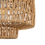 GLOBOSTAR® JENSON 00909 Boho Κρεμαστό Φωτιστικό Οροφής με Ντουί 1 x E27 AC 220-240V IP20 - Μπεζ - Μ33 x Π33 x Υ28cm