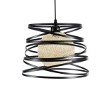 GLOBOSTAR® CARTER 00961 Μοντέρνο Κρεμαστό Φωτιστικό Οροφής με Ντουί 1 x E27 AC 220-240V IP20 - Μαύρο & Μπεζ - Μ32 x Π32 x Υ25cm