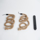GLOBOSTAR® ROPE 01019 Boho Κρεμαστό Φωτιστικό Οροφής με Ντουί 2 x E27 AC 220-240V IP20 - Μπεζ - Μ38 x Π3.5 x Υ200cm