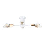 GloboStar® OLINDA 01385 Μοντέρνο Φωτιστικό Οροφής Πλέγμα Πολύφωτο 6 x E27 IP20 Λευκό & Χάλκινο Μέταλλο - Μ60 x Π60 x Υ20cm