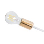 GloboStar® OLINDA 01385 Μοντέρνο Φωτιστικό Οροφής Πλέγμα Πολύφωτο 6 x E27 IP20 Λευκό & Χάλκινο Μέταλλο - Μ60 x Π60 x Υ20cm