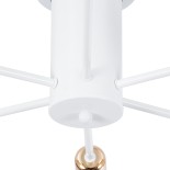 GloboStar® OLINDA 01385 Μοντέρνο Φωτιστικό Οροφής Πλέγμα Πολύφωτο 6 x E27 IP20 Λευκό & Χάλκινο Μέταλλο - Μ60 x Π60 x Υ20cm