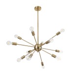 GLOBOSTAR® MILANO 01485 Μοντέρνο Φωτιστικό Οροφής με Ντουί 12 x E27 AC 220-240V IP20 - Χρυσό - Μ80 x Π80 x Υ80cm
