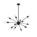GLOBOSTAR® MILANO 01486 Μοντέρνο Φωτιστικό Οροφής με Ντουί 12 x E27 AC 220-240V IP20 - Μαύρο - Μ80 x Π80 x Υ80cm
