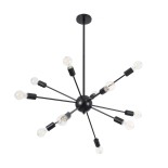 GLOBOSTAR® MILANO 01486 Μοντέρνο Φωτιστικό Οροφής με Ντουί 12 x E27 AC 220-240V IP20 - Μαύρο - Μ80 x Π80 x Υ80cm