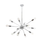 GLOBOSTAR® MILANO 01487 Μοντέρνο Φωτιστικό Οροφής με Ντουί 12 x E27 AC 220-240V IP20 - Ασημί - Μ80 x Π80 x Υ80cm