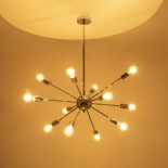 GLOBOSTAR® MILANO 01487 Μοντέρνο Φωτιστικό Οροφής με Ντουί 12 x E27 AC 220-240V IP20 - Ασημί - Μ80 x Π80 x Υ80cm