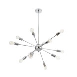 GLOBOSTAR® MILANO 01487 Μοντέρνο Φωτιστικό Οροφής με Ντουί 12 x E27 AC 220-240V IP20 - Ασημί - Μ80 x Π80 x Υ80cm