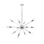 GLOBOSTAR® MILANO 01487 Μοντέρνο Φωτιστικό Οροφής με Ντουί 12 x E27 AC 220-240V IP20 - Ασημί - Μ80 x Π80 x Υ80cm